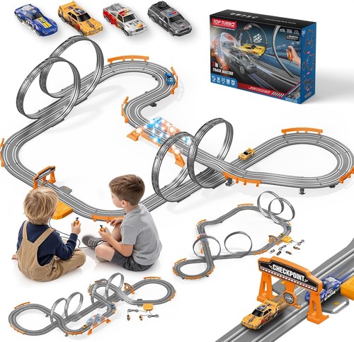 Slot car race track - race,